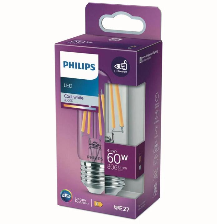 Actual product image Philips transparent (E27, 6.50 W, 806 lm, 1 x, E)