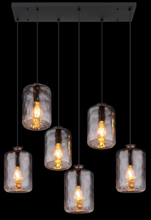Actual product image Globo Pendant Lamp Metal Black Matt, 6xe27 (E27)