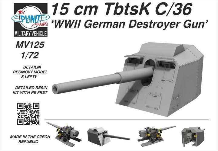 Immagine prodotto Planet Models Cannone da cacciatorpediniere tedesco da 15 cm TbtsK C/36 della seconda guerra mondiale