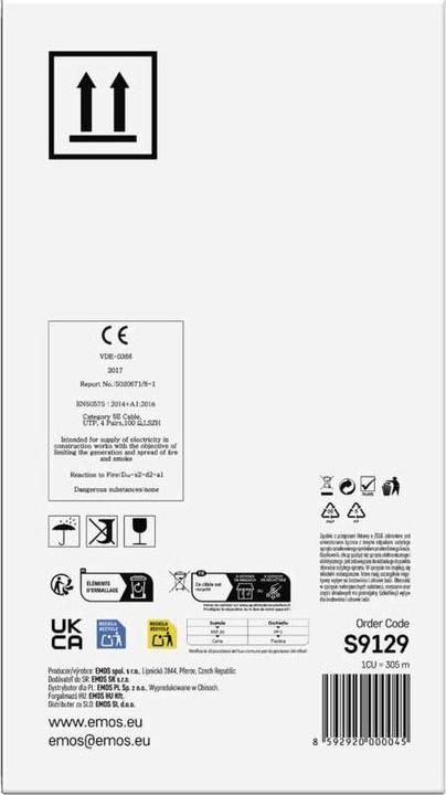 Immagine prodotto Emos Cavo dati UTP CAT 5E LSZH, 305m (CAT5e, 305 m)
