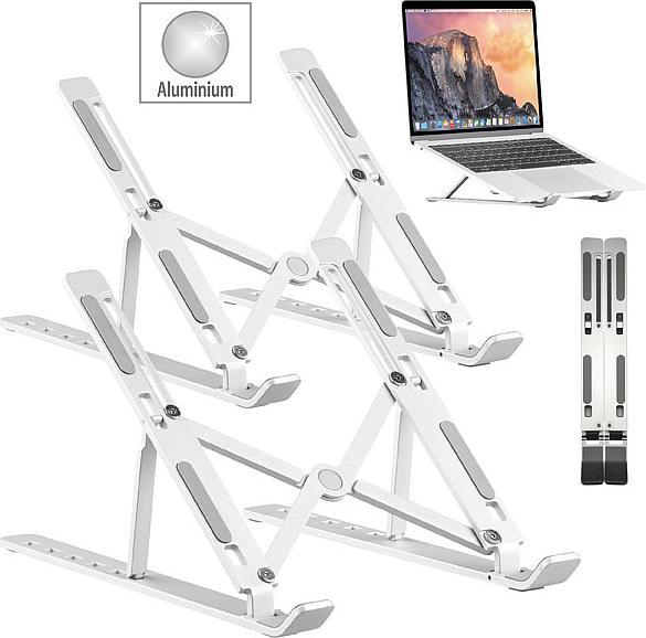 Image du produit Pearl Lot de 2 Support portable en aluminium pour ordinateur portable jusqu'à 39,5 cm (15,6")