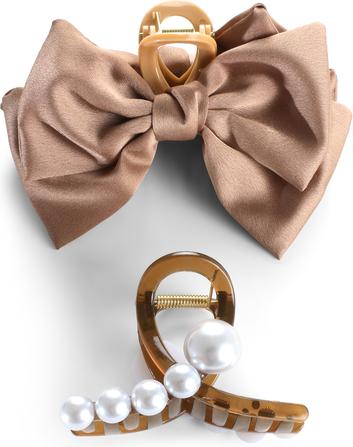 Immagine prodotto Trisa Fermaglio per capelli alla moda con perle e fermaglio per capelli con rete marrone (1 pz.)