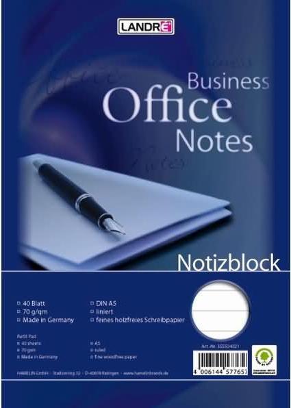 Image du produit Landré Bloc-notes A5 tête-bêche (A5, À rayures, Non contraignant)
