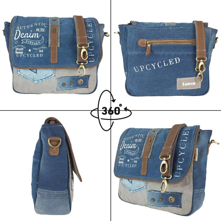 Produktbild Sunsa Jeanstasche Schultertasche Handtasche Schule Upcycling No.62