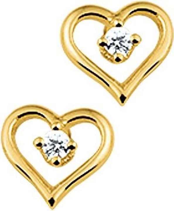 Marie Celeste over -knobs heart zirkonia - gold (14K yellow gold)