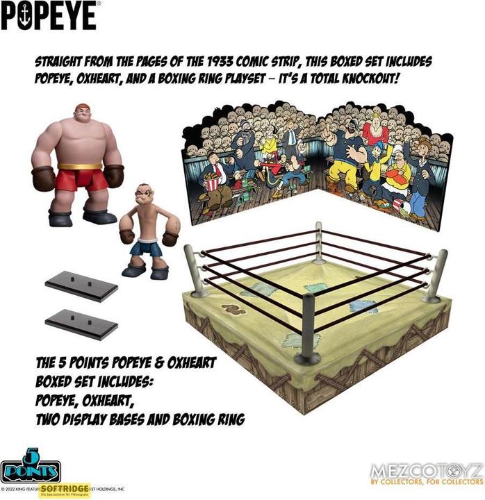Produktbild Mezco Toys Popeye figurines 5 Points Deluxe Set Popeye & Oxheart 9 cm