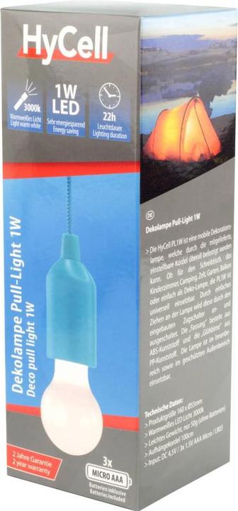 Image du produit Star Trading HyCell Pull-Light BLEU, incl. 3 x piles AAA (UE 8 1 D