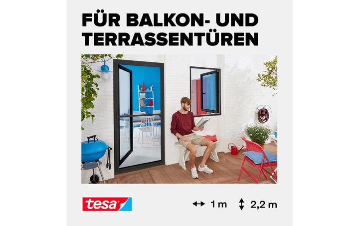 Produktbild tesa Insektenschutz Alu COMFORT für Türen, Insektengitter (100 x 220 cm)