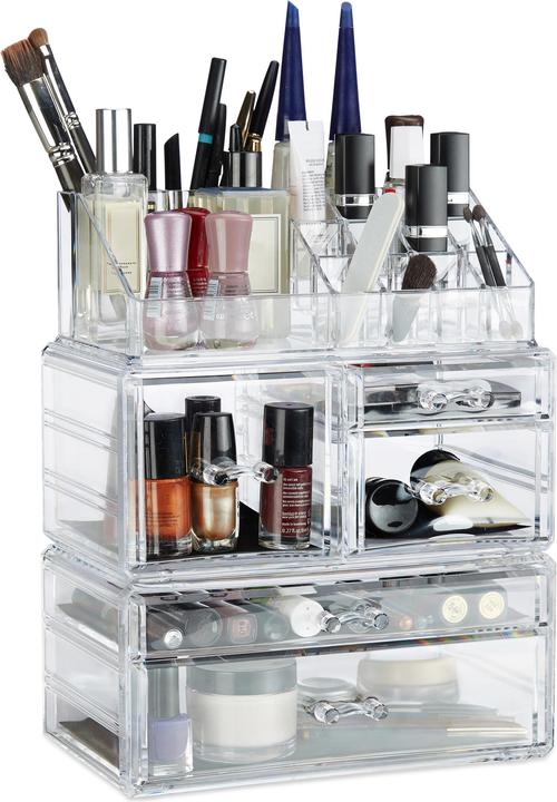 Actual product image Relaxdays Acrylic Makeup Organizer 21 Compartments