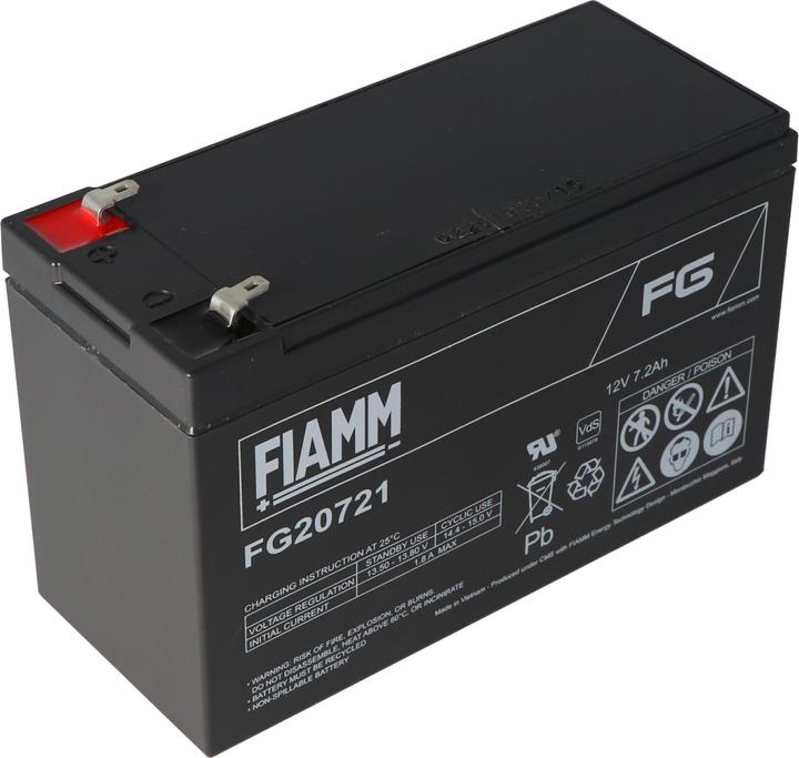 Actual product image Fiamm Battery FG20721 with 4,8mm plug contacts (12 V, 7.20 Ah)