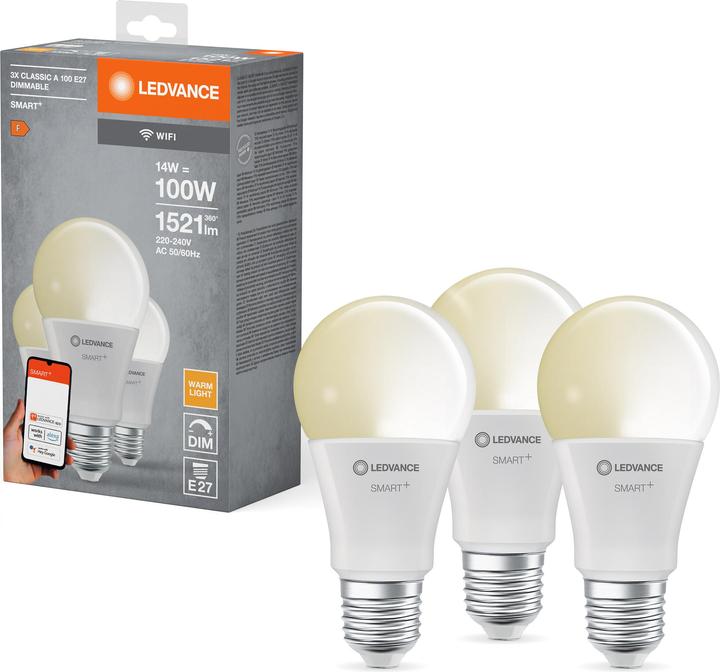 Produktbild Ledvance Smart+ Wifi Classic (E27, 14 W, 1521 lm, 3 x, F)