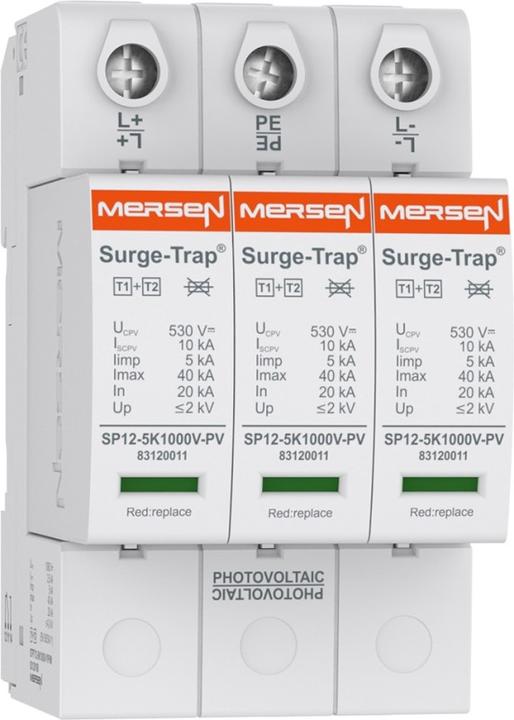 Immagine prodotto Mersen CONDUTTORE PV-ÜAB.T1+2 5KA 1000V 3 (STPT12-5K1000V-YPV)
