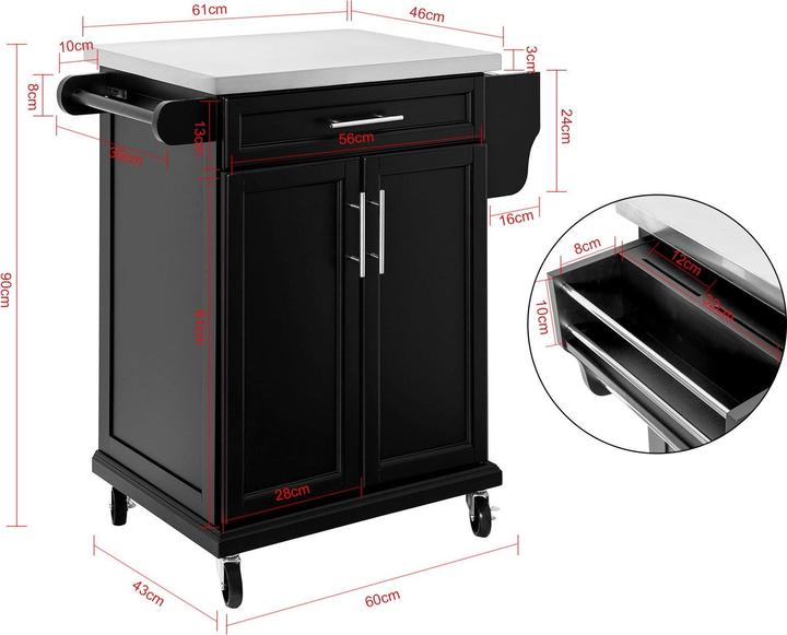 Actual product image SoBuy Kitchen trolley