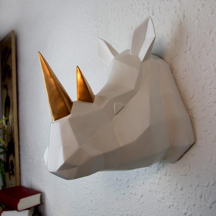 Immagine prodotto Walplus Rhino Gold Wall Art, bianco (28 x 21 x 30 cm)