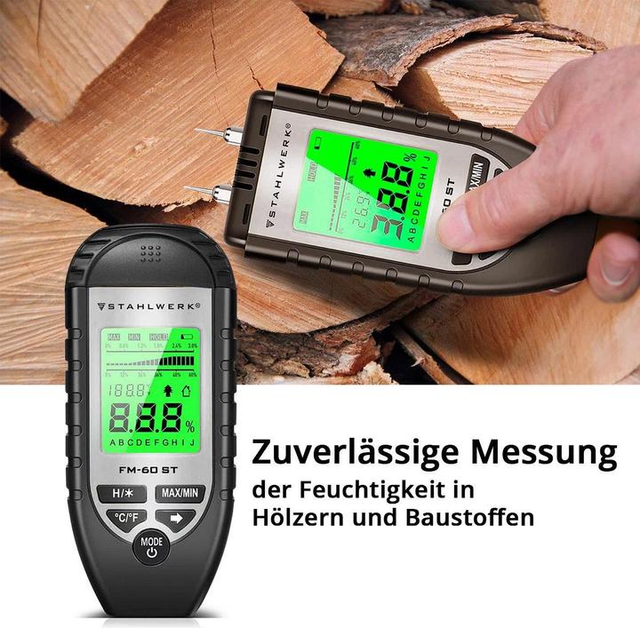 Produktbild Stahlwerk Feuchtigkeitsmesser FM-60 ST Holz Baustoffe Feuchtigkeitsmessgerät