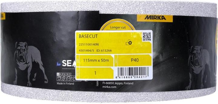 Actual product image Mirka BASECUT Sanding Paper 115 mm x 50 m P40 Sanding Roll ( 2251100140N ) Universal Sanding Paper (P40)