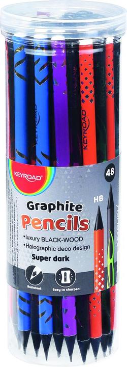 Actual product image Keyroad Wooden pencil, hb, round, holographic, 48 pieces, in tube (48 x)