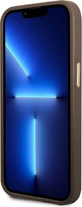 Productafbeelding Guess GUHMP14SU4GPRW iPhone 14 6,1" brązowy/bruin hard case 4G Logoplaat MagSafe (Apple iPhone 14)