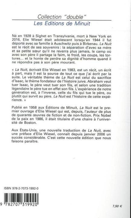 Produktbild La nuit (Französisch, Wiesel Elie, 2007)