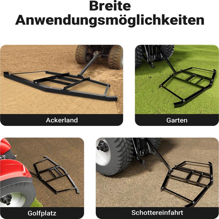Produktbild Wiltec Schleppegge 172x9cm Wiesenegge Wiesenschleppe Rasentraktor Feldegge