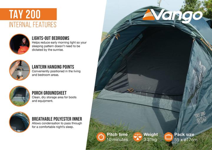 Image du produit Vango Tay 200 (Tente igloo, 3.31 kg, 2 personnes)