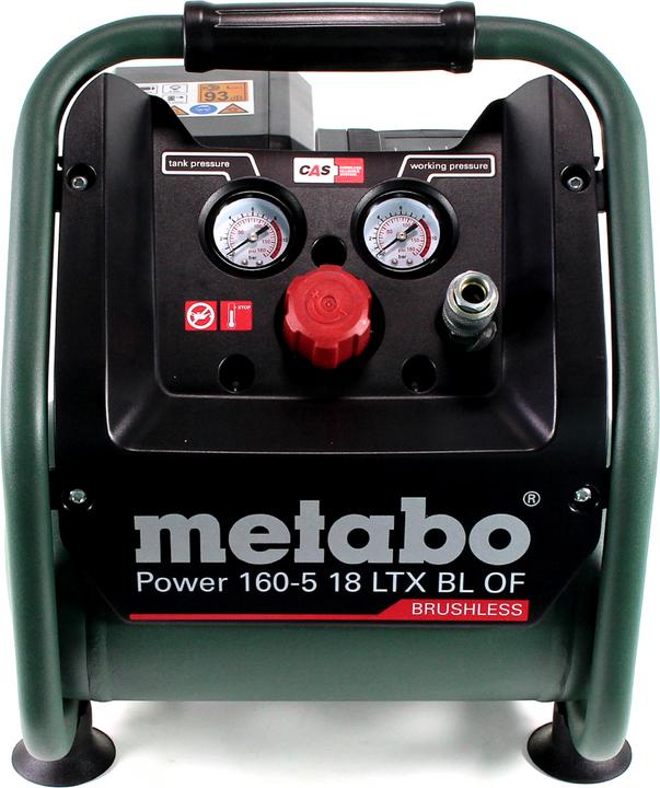 Produktbild Metabo Power 160-5 18 LTX BL OF Akku Kompressor 18 V 8,0 bar Brushless + 2x LiHD Akkupack 8,0 Ah + (5 l)