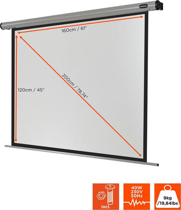 Actual product image Celexon Home Cinema electric screen - projection screen - ceiling mounting possible, suitable for wan (78.74", 4:3)