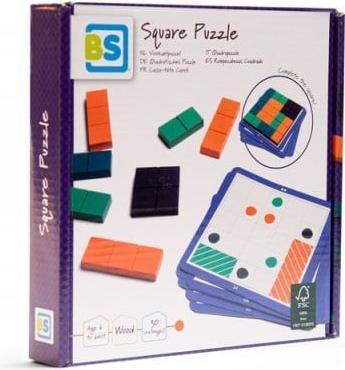 Produktbild BS Toys Quadratisches Puzzle Holz - Formspiel (Italienisch, Französisch, Deutsch)