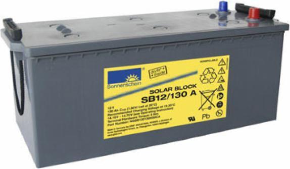 Produktbild Exide Sonnenschein Solar Block SB12/130 A Blei Akku mit A-Pol 12V, 130000mAh (12 V, 130 Ah)