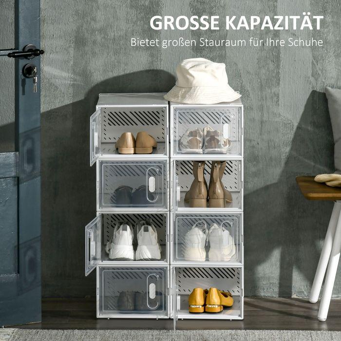 Produktbild Swisshandel24 Schuhschrank DIY Steckregal mit 8 Fächern rechteckiges Schuhablage Aufbewahrungsregal mit Lüftungsöf