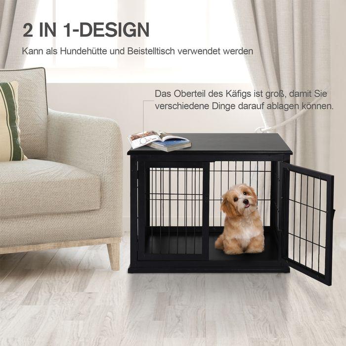 Produktbild Swisshandel24 Hundehütte Hundehaus Transportbox mit Tischoberfläche Kleintierkäfig für Innen Hundebox Tierkäfig Ha (Hund, Reflektoren, Faltbar)