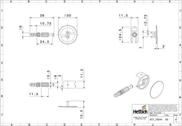Produktbild Hettich Verbindungsbeschlag 25/24,5 mm, verzinkt (Verbindungsbeschlag, 8 Stk.)