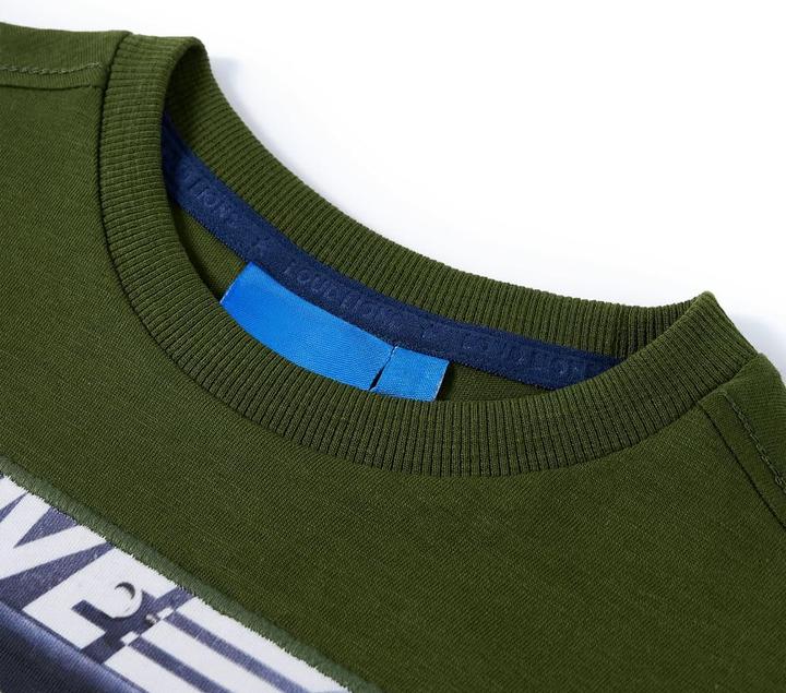 Immagine prodotto VidaXL Camicia da bambino a maniche lunghe color cachi scuro 116,Materiale: 100 (116)