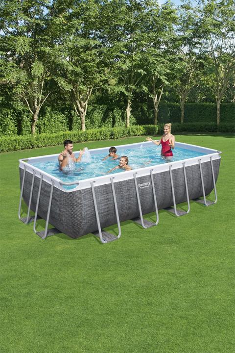 Produktbild Bestway Zwembad - Power Steel Rechthoek - 488 x 224 x 122 cm - Rotan - met Filterpomp 5.7 m3 (488 x 244 x 122 cm)