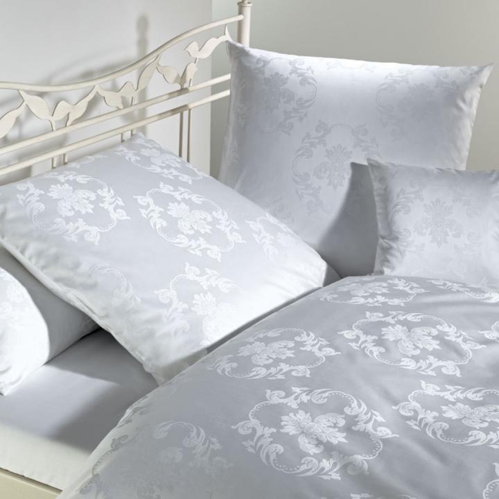 Image du produit Curt Bauer Mako-Brokat-Damast linge de lit Josephine blanc (Set de linge de lit, 135 x 200 cm)