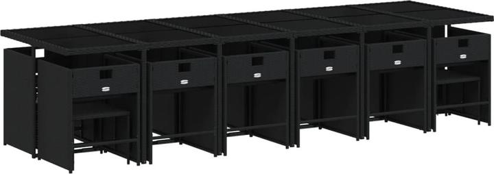 Produktbild VidaXL Gartenmöbel Essgruppe Gartengarnitur Sitzgruppe 17tlg Schwarz Poly Rattan (330 cm)