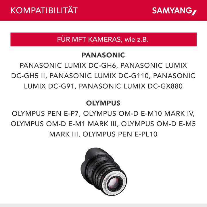 Immagine prodotto Samyang 24mm T1.5 MK2 MFT (Micro Four Thirds, Full-frame, APS-C / DX, Micro Four Thirds)