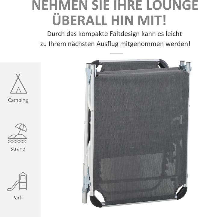 Produktbild Outsunny Gartenliege 5-stufig verstellbar (80 cm)