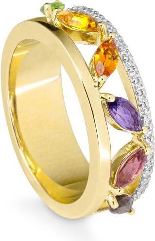 Produktbild Breuning RING - E.RAUCHQUARZ/Brill. 0,169 Ct. H/si (52, 750/18 K Gold)