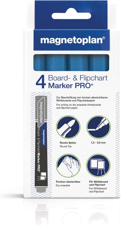 Image du produit Magnetoplan Tableau et marqueurs pour tableau de papier (Bleu clair, 3 mm, 4 x)
