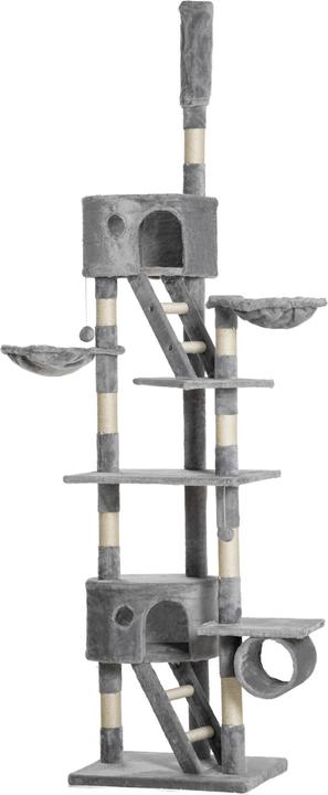 Produktbild PawHut Kratzbaum deckenhoch (260 cm, Hellgrau)