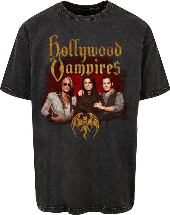 Produktbild Merchcode Hollywood Vampires - Group Photo Acid Washed Heavy Oversized Tee - 114377 (XL)