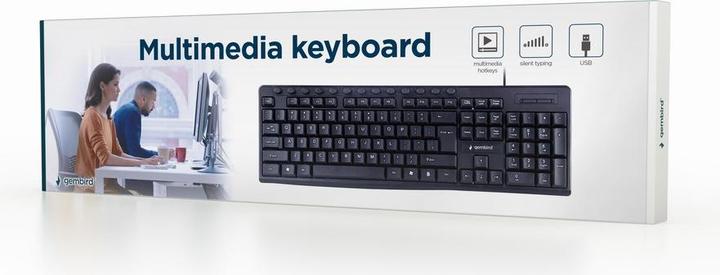 Produktbild Gembird Multimedia-Tastatur US-Layout schwarz (DE, Kabelgebunden)