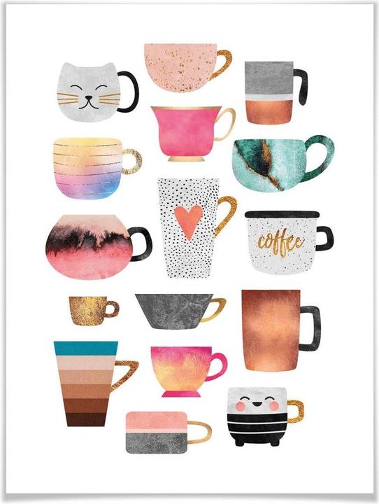 Produktbild Trenddeko Kaffeetassen: Buntes Allerlei (60 x 80 cm)
