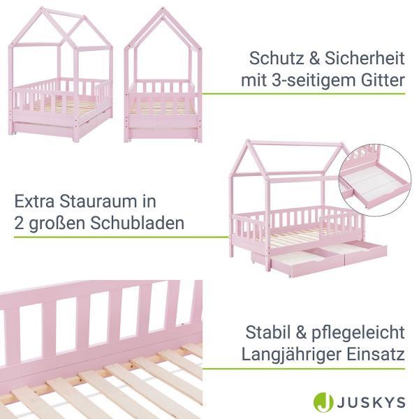 Actual product image Juskys Marli cot with bed base and slatted frame (80 x 160 cm)
