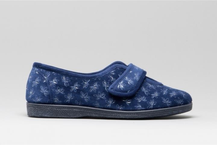 Actual product image Universal Textiles Ivy slippers with velcro fastening floral pattern (36)