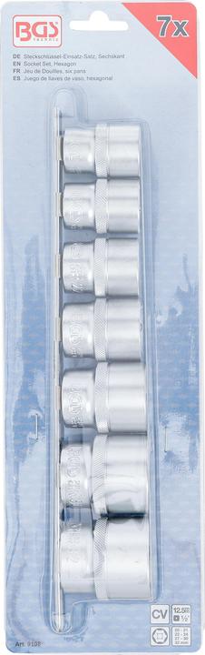 Productafbeelding BGS Doppenset, zeskant | aandrijving 12,5 mm (1/2") | SW 20 - 32 mm | 7... (12,5 mm)