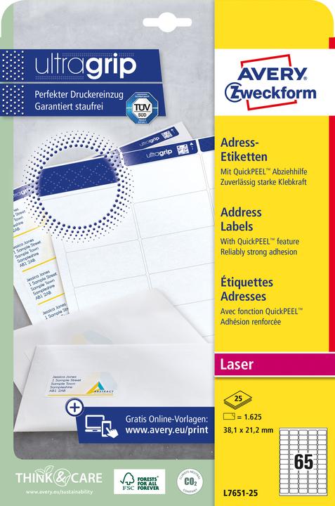 Actual product image Avery Address labels