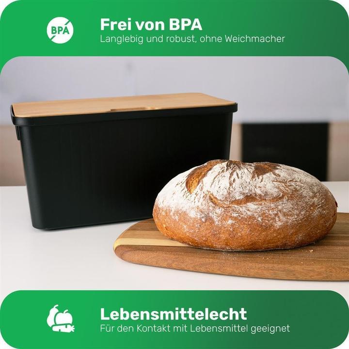 Produktbild Novaliv 2x Brotkasten Plastik mit Deckel 32x20x16,5cm Dose für Brot Brotkasten Kunststoff Aufbewahru
