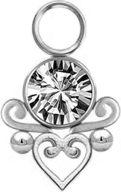 Immagine prodotto Star Piercing Anhänger silber Kristall silber filigranes Herz (senza ottone, Acciaio chirurgico 316L)